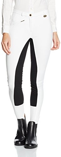 HKM spodnie do jazdy konnej, basic z flauszu, dziecięce i damskie, biały, 42 (14) 556576