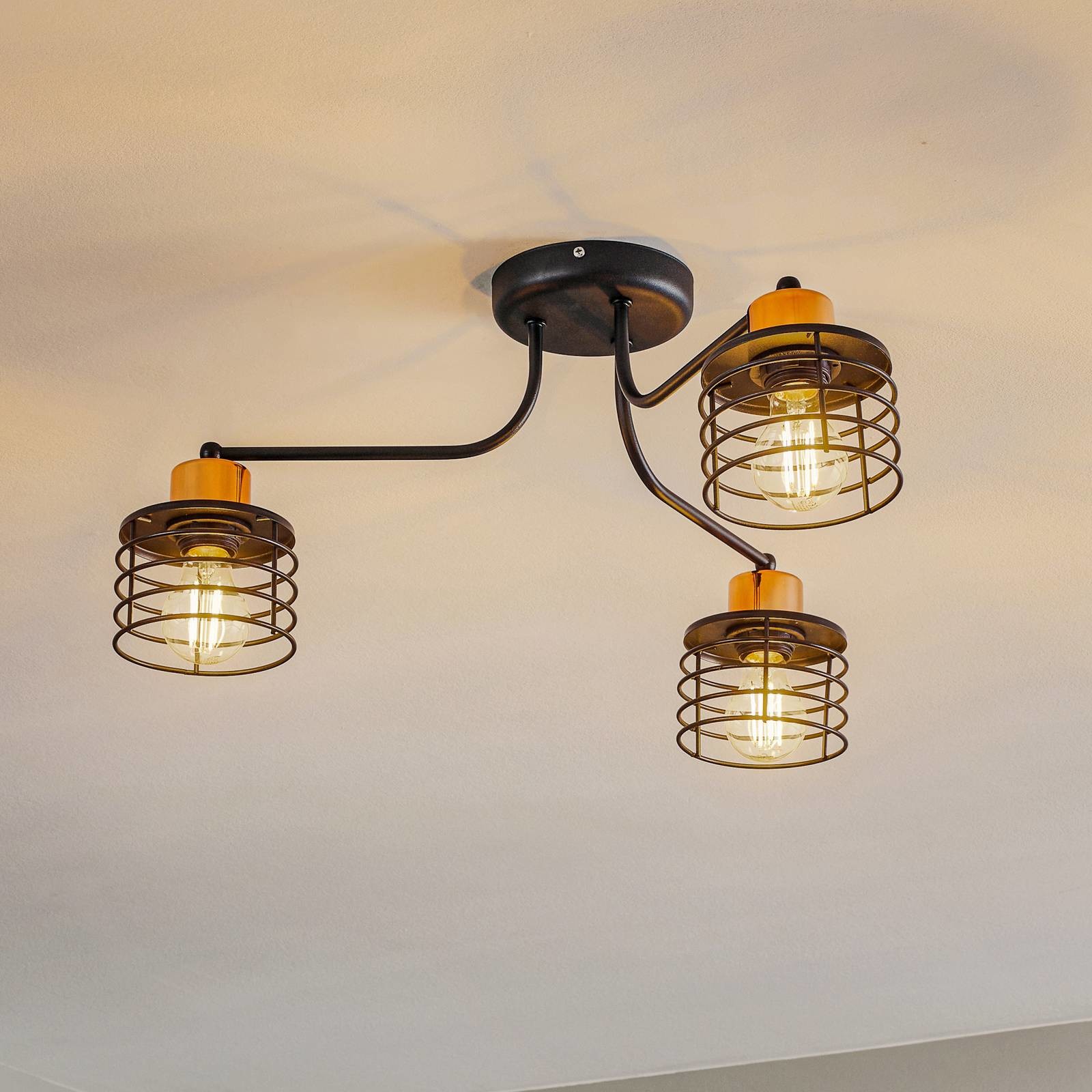 Euluna Lampa sufitowa Edison, 3-punktowa