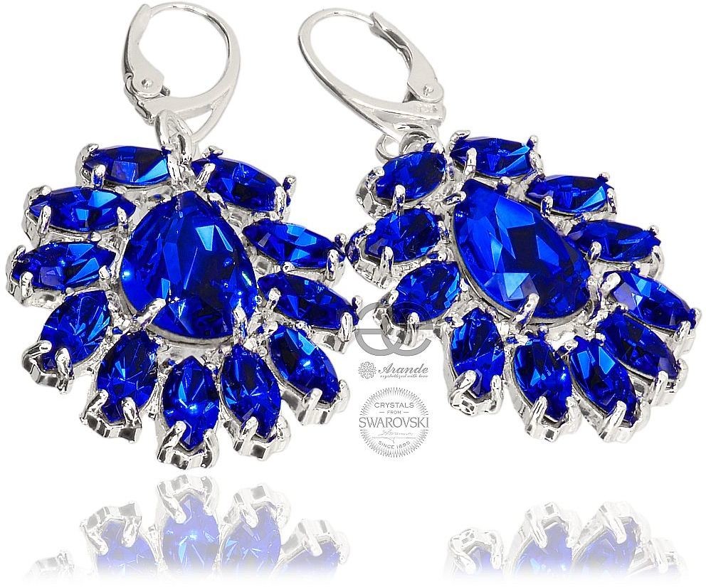 Swarovski Arande PRZEPIĘKNE KOLCZYKI MAJESTIC BLUE AZURE SREBRO 702087