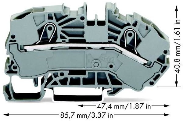 WAGO Terminal przepustowy WAGO 12 mm Sprężynowe szary 2016-7601 20 szt 2016-7601