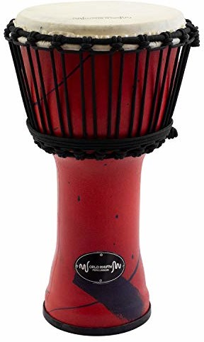 World Rhythm World Rhythm 25,5 cm lina tuningowana beczka djembe - czerwony afrykański syntetyczny bęben ręczny MDJ002-RD