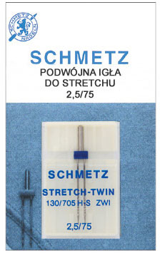 Schmetz Igła do stretchu, podwójna, 2.5/75