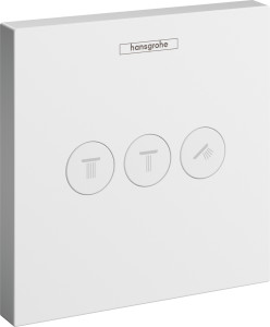 Hansgrohe 15764700 ShowerSelect Zawór odcinający do 3 odbiorników montaż podtynkowy element zewnętrzny biały matowy