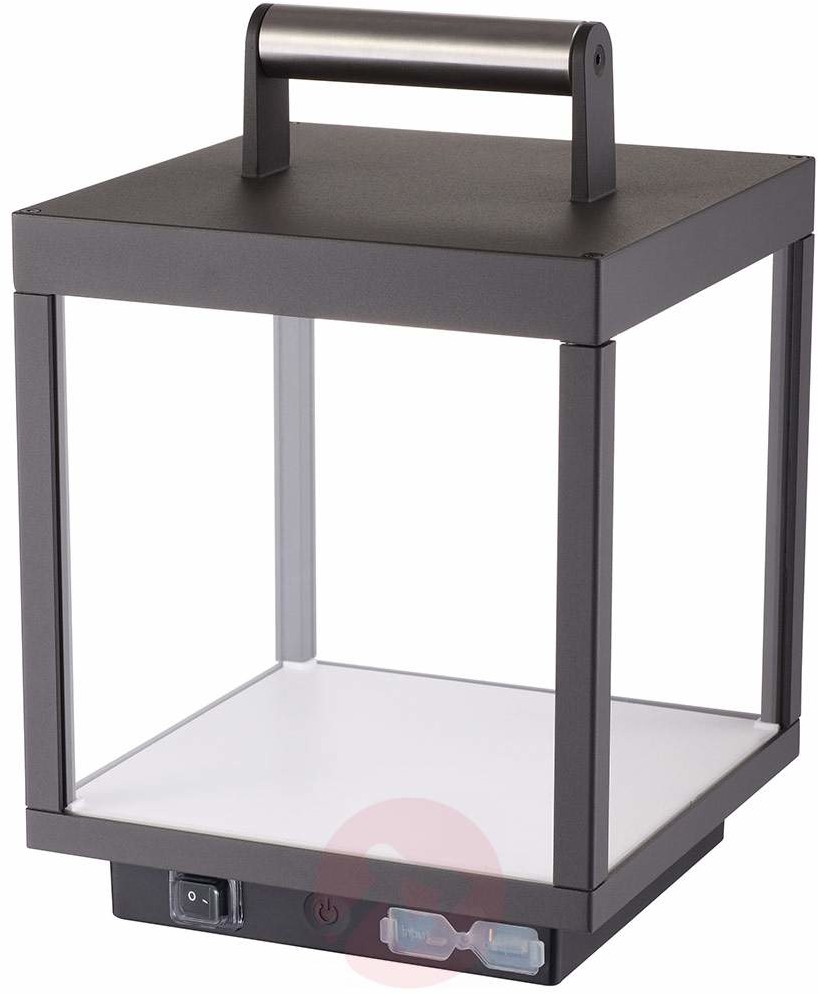 Lampenwelt com Lampa stołowa LED Cube, zewnętrzna, ładowana