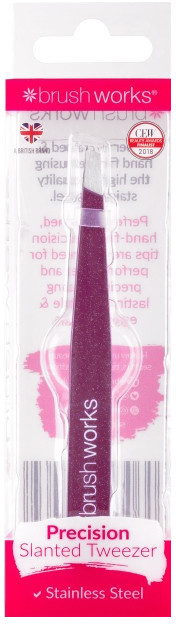 Brush Works Brush Works Precision Slanted Tweezer Precyzyjna Pęseta Kosmetyczna Skośna