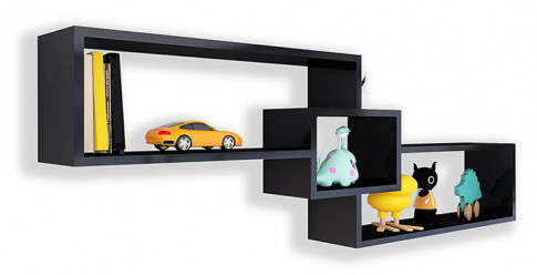 Czarna minimalistyczna półka wisząca K3-T88