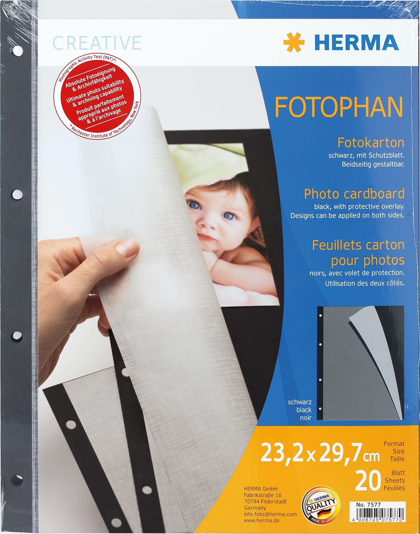 Herma Album Photo Carton black 20 Sheets 7577 7577