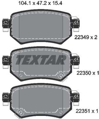 TEXTAR Klocki hamulcowe tył MAZDA 6 KOMBI GJ GL 12> 2234901