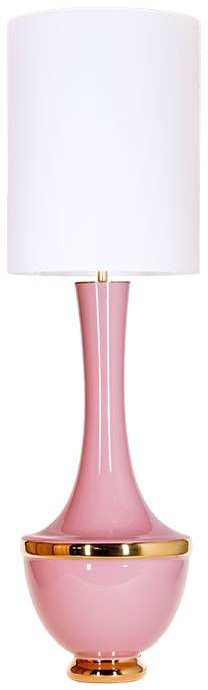 4concepts Salonowa LAMPA stołowa TROYA L232270301 abażurowa LAMPKA stojąca vintage biała różowa L232270301