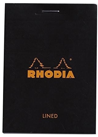 Rhodia 116009 °C notatnik (zszyte i mikroperforiert, linie, 80 G, 7,4 x 10,5 cm, 80 arkuszy) czarna 116009C