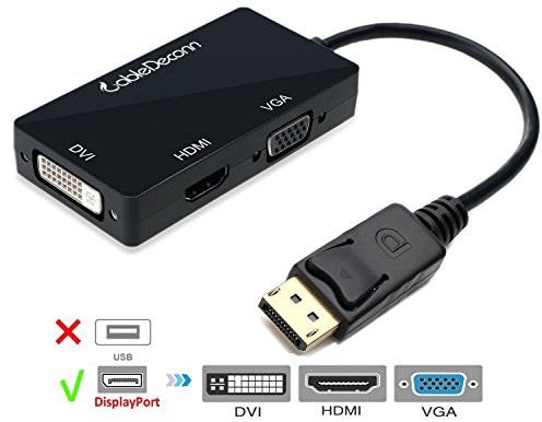 CableDeconn DisplayPort DP do HDMI/DVI/VGA adapter, przejściówka, męski do żeńskiego (BC75629)