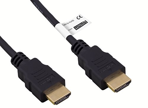 mumbi mumbi 07933 kabel HDMI (19-pinowy wtyk HDMI-A na 19-pinowy wtyk HDMI-A), podwójne ekranowanie, 1080p, pozłacane styki, 7,50 m, czarny HDMI auf HDMI Kabel