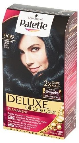 Schwarzkopf Deluxe Oil-Care Color farba do włosów trwale koloryzująca z mikroolejkami 909 Granatowa Czerń