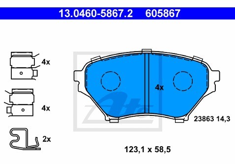 ATE KLOCKI HAM 13.0460-5867.2 MAZDA MX-5 II 1.9 16V 00-05 13.0460-5867.2