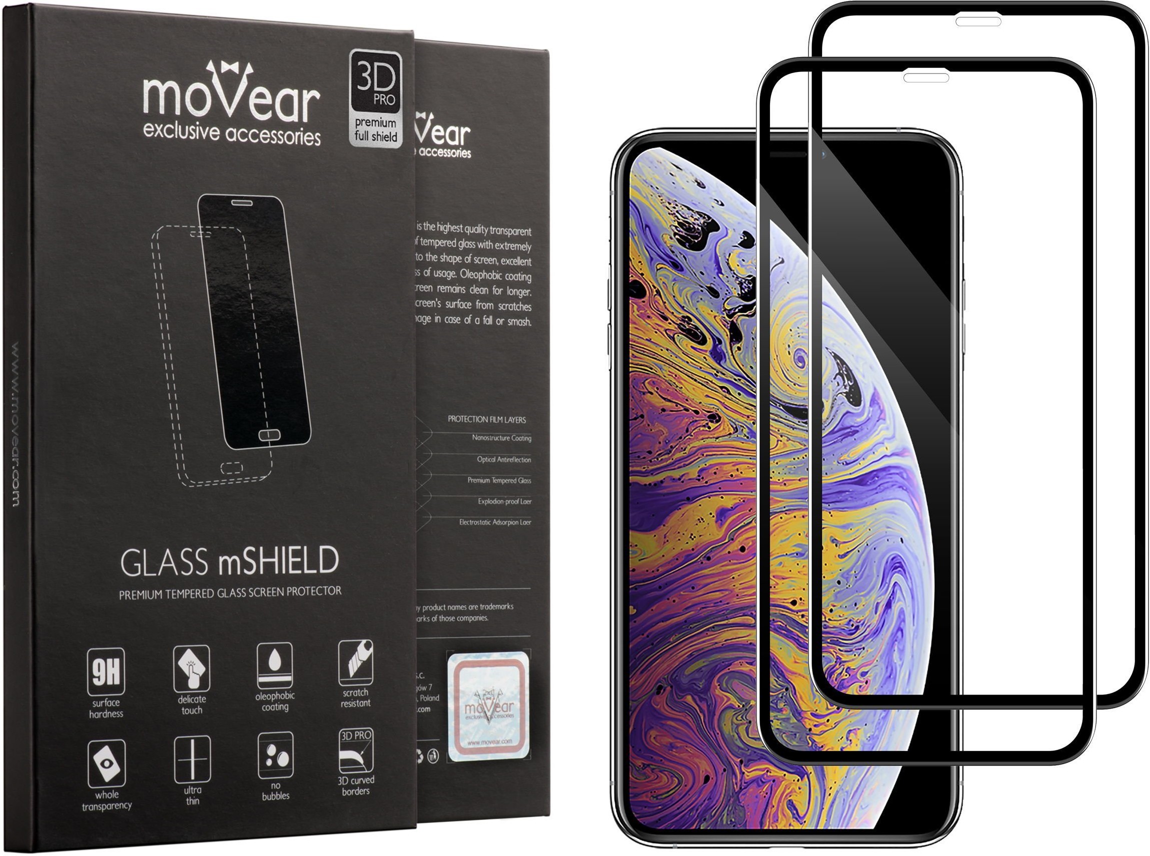 movear 2 szt. Szkło Hartowane 3D na iPhone 11 Pro Max (6.5