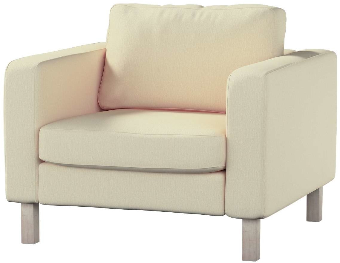 Dekoria pl pl Pokrowiec na fotel Karlstad krótki kremowy szenil 89 x 89 x 64 cm Chenille 619-702-22