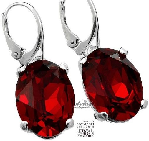 Swarovski przepiękne kolczyki SIAM SREBRO