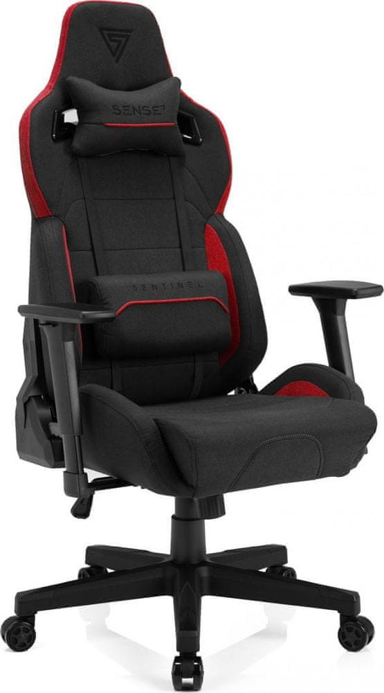 SENSE7 SENSE7 fotel gamingowy Sentinel tkanina czarno czerwony