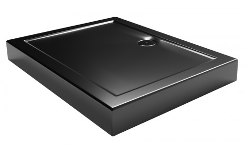 Sea-Horse Brodzik prostokątny kompaktowy czarny 90x120x1,5x14