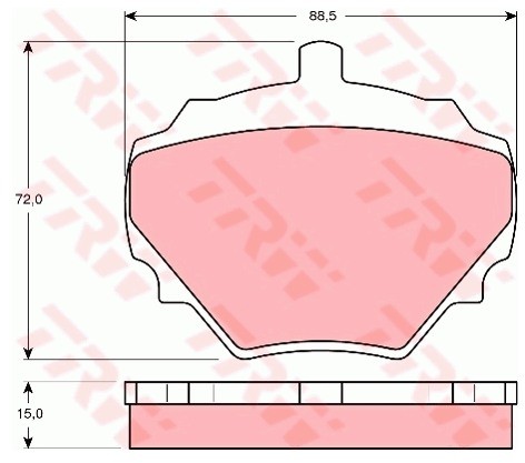 TRW Zestaw klocków hamulcowych, hamulce tarczowe GDB974