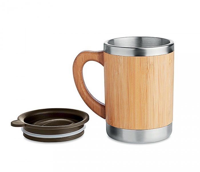 Termio Kubek termiczny z bambusa i stali AMBEO CLASSIC 300 ml z uchem (bambusowy) AMBEO CLASSIC