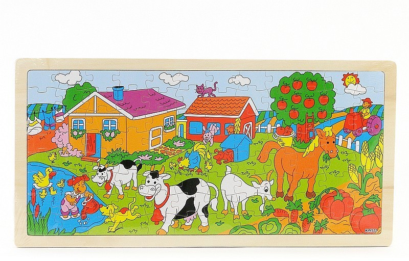 Nieprzypisany Układanka Puzzle - Farma 45x22x0,5 ADAR0745