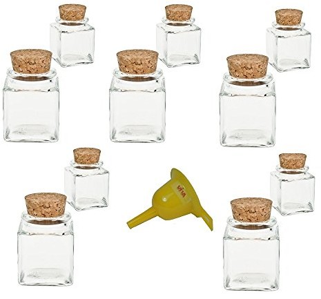 Viva Haushaltswaren pojemniki na przyprawy ze szkła, z zamknięciem z korka, przyprawniki, słoiki na przyprawy, sól itp.  wielokrotnego użytku, 50 ml #26830#