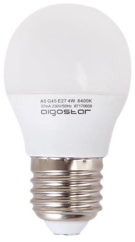 AIGOSTAR Żarówka LED E27 3W (G45 / mała kulka) - zimna biel