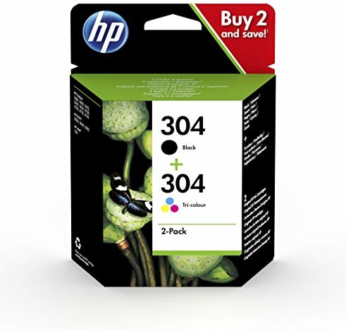 HP 304 Combo Pack - 2-pak - czarny, na bazie barwnika trójkolorowy, 3JB05AE 3JB05AE