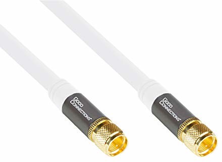Good Connections SmartFLEX SAT TV kabel antenowy - 1,5 m - wtyczka F obustronnie - 4-krotnie ekranowany / 120 dB / 75 omów - pozłacane złącza - biały GC-M2082