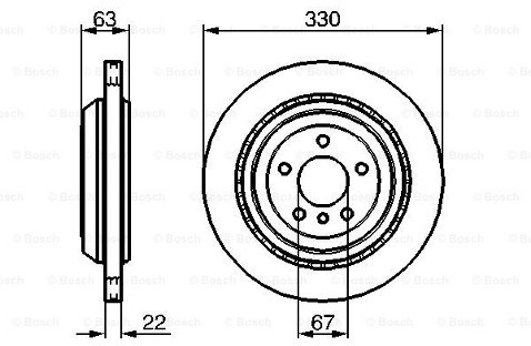 BOSCH Tarcza hamulcowa tylna, 0 986 479 285  0986479285