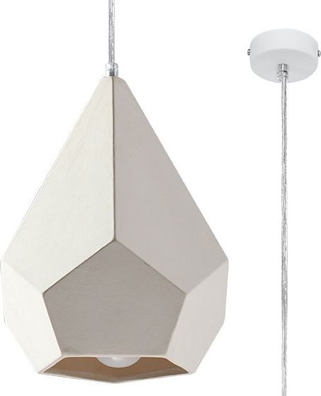 Biała geometryczna lampa wisząca Vehyt