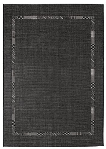andiamo Bordiura Andiamo Ostrzyżony dywan Louisville tkany dywan bez włosia, polipropylen, antracyt, 133 x 190 x 0,4 cm 1100538
