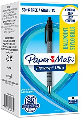 Papermate Paper Mate Flexgrip Ultra druku ball point Pen, czarny 36 szt. 1910073