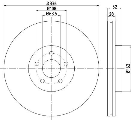 Hella pagid 8DD 355 125  221 tarcza hamulcowa Pro High Carbon, oś przednia, powierzchnia powlekana 8DD 355 125-221