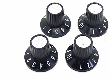 Fender Amp Pot Knob Push on BK/SV (4) 0054419049