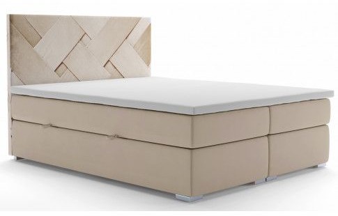 Elior Łóżko boxspring z zagłówkiem Lefika 140x200 - 58 kolorów