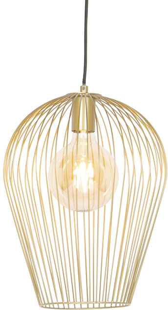 QAZQA Designerska lampa wisząca złota - Wire Ario