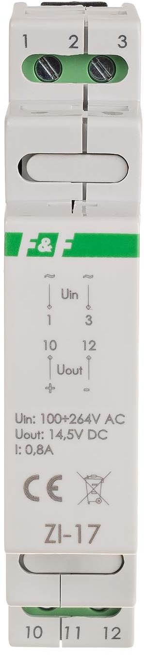 F&F Zasilacz-impulsowy-12W-145V-DC-nap-zas-100÷230V-do-montażu-na-szynie-DIN-ZI-17 ZI-17