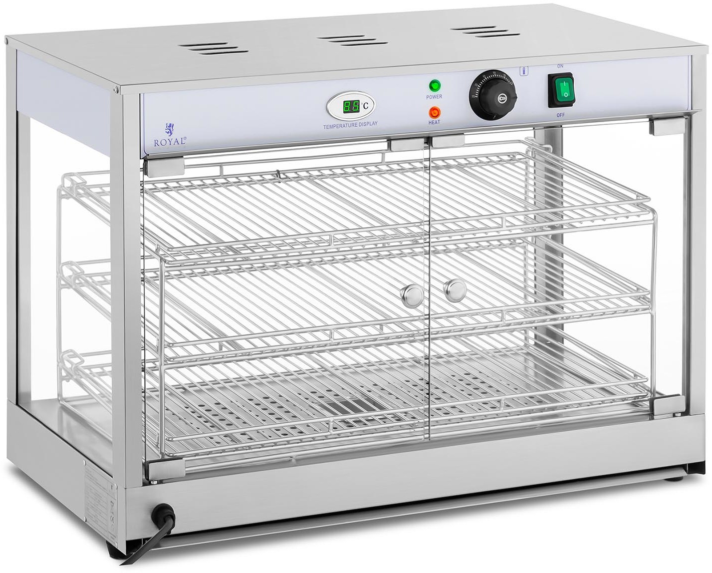 Royal Catering Witryna grzewcza - 1200 W - 3 półki RCHT-1200B RCHT-1200B