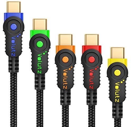 Samsung Volutz kabel USB C - (5-częściowy; 3 m + 2 m + 2 x 1 m + 0,3 m) szybki kabel USB typu C - A kabel do ładowania do urządzeń takich jak Galaxy S9, S9+, S8, S8 Plus A3/A5/A7 2017, MacBook Pro 201