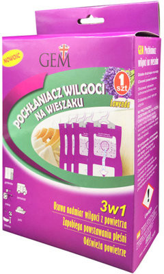 Gem Pochłaniacz wilgoci na wieszaku 3w1 GEM, Lawenda, 250 ml