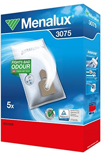 Menalux 3075/5 worków do odkurzacza/Duraflow/Hoover/Diva 3075