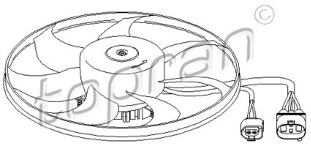 TOPRAN Wentylator, chłodzenie silnika TOPRAN 111 282