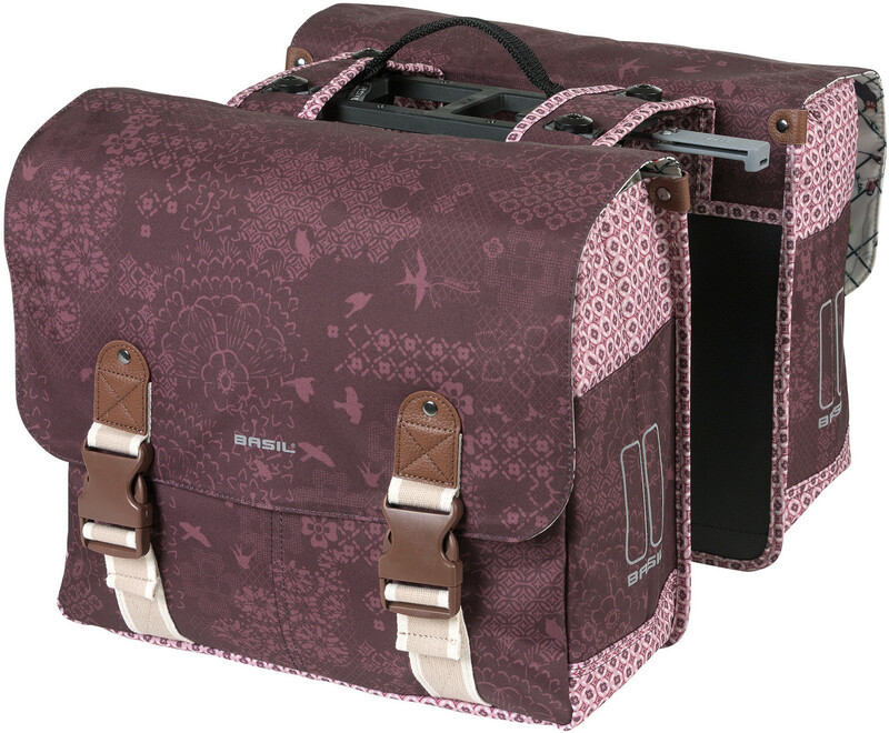Basil Bohme Double Bicycle Bag MIK 35l, fig red 2021 Sakwy 18050