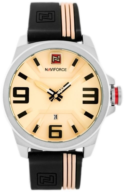 Naviforce ZEGAREK MĘSKI NAVIFORCE - NF9098 (zn045a) - beige/black NF9098