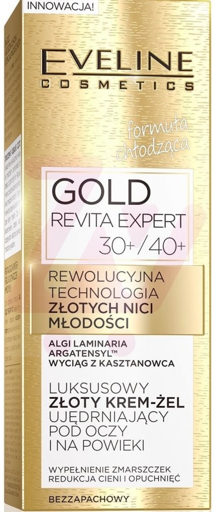 Eveline Gold Revita Expert 30+ 40+ luksusowy złoty krem-żel ujędrniający pod oczy i na powieki 15ml