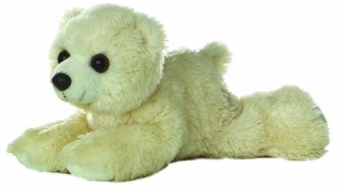 Aurora 13294, mini dyskietek niedźwiedź polarny, 20 cm, miękka zabawka, beżowy 13294