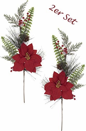 Flair Flower gałąź na poinsettię, zestaw 2 sztuk, 62 cm 020300R