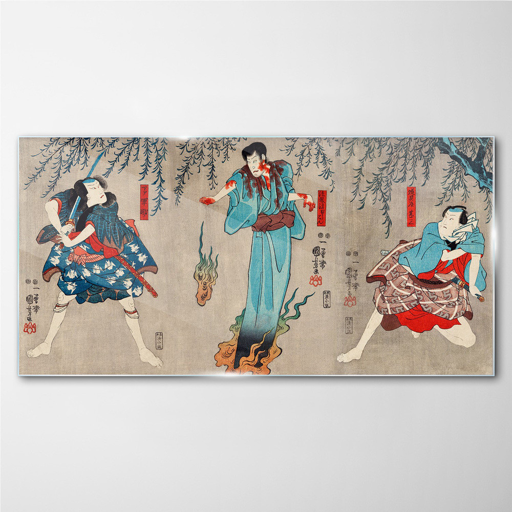 PL Coloray Obraz Szklany Azja Kimono Samuraj 100x50cm